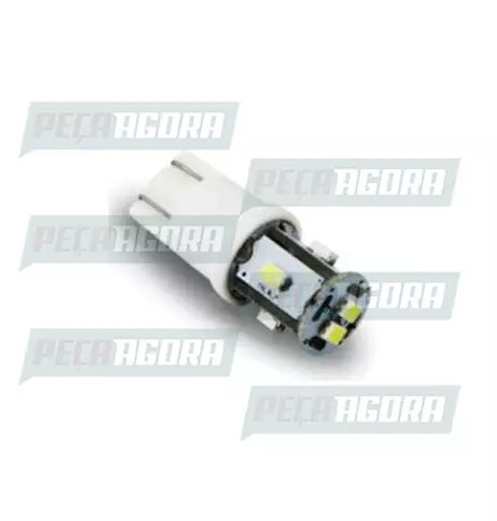 LAMPADA IMPORTADA LED ESMAGADA 12V 06 LEDS TORRE T10 BRANCA ESMAGADA (453447)