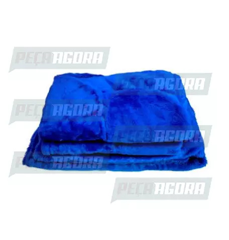 CAPA PELUCIA CHINIL BANCO C/LOGO VW WORK MOTORISTA/CARONA GAUCHA AZUL (446725)