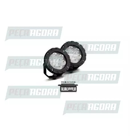 PAR FAROL POLI REDONDO ESTROBO 09 LED POWER SUPER BRANCO BIVOLT (455200)