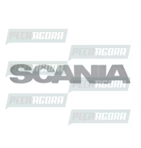 EMBLEMA PLASTICO FRONTAL''PARA SCANIA'' LINHA P 2010/16 SO LETRAS CROMADO (14989