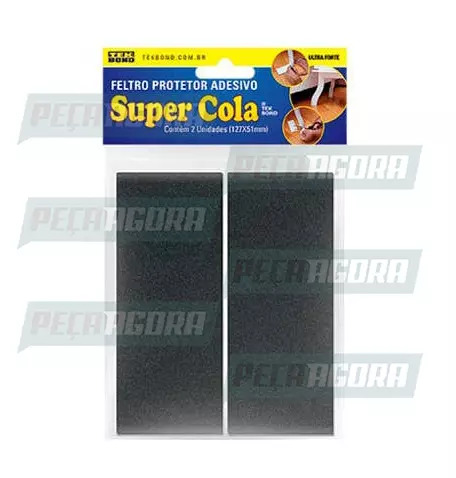 FELTRO RETANG 127X51 PRETO CARTELA COM 2 UN TEKBOND (449463)