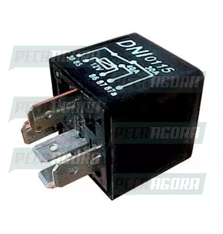 RELE AUXILIAR ONIBUS 5 TERMINAIS SEM SUPORTE 40/30A 12V DNI 0115 (042004140)