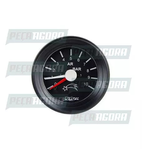 RELOGIO COMETA MANOMETRO MECANICO DUPLO PRESAO AR 0-10KG/CM 60MM PT (443594)