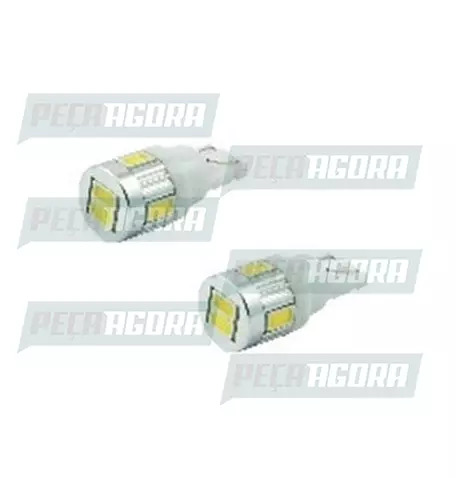 LAMPADA IMPORTADA LED ESMAGADA 12V 06 LEDS TORRE T10 BRANCA 5630 (458438)