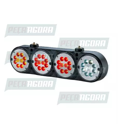 LANTERNA TRASEIRA CARRETA FIXACAO SUPERIOR LED 24V ESQUERDO 6 VIAS CRISTAL SINAL