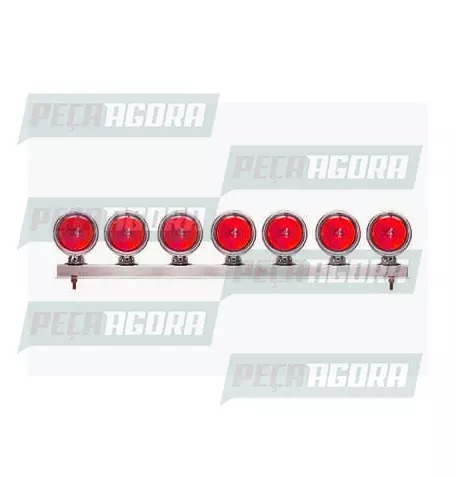 LANTERNA TRASEIRA 07 LENTES BOJUDA ALTA COM SUPORTE METAL CROMADO - VM (453225)