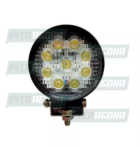 FAROL MILHA REDONDO 118X118X55 MM COM  9 LEDS 27 W VIP (457499)