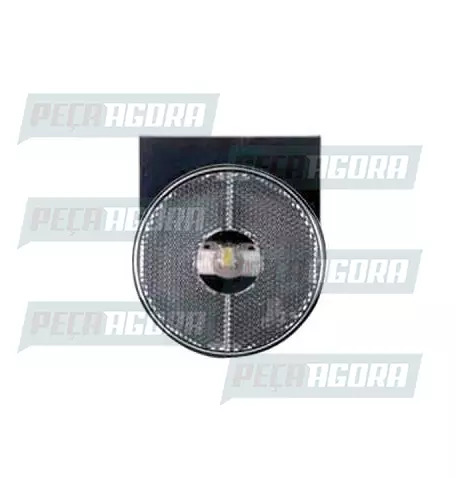 LANTERNA LATERAL LED UNIVERSAL COM SUPORTE BRANCA 24V BRASLUX (443077)