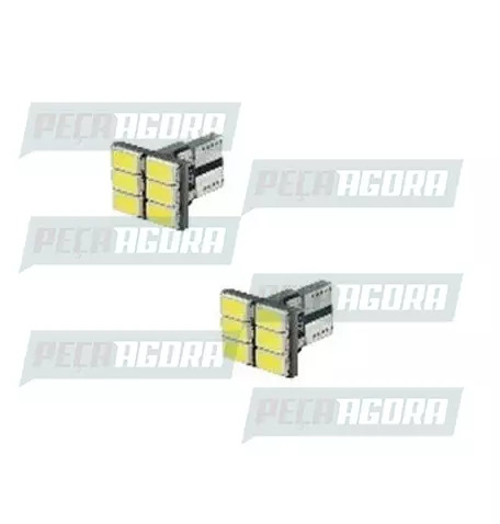 PAR LAMPADA IMPORTADA LED ESMAGADA 12V 06 LEDS TORRE T10 BRANCA 5630 CAMBUS (458