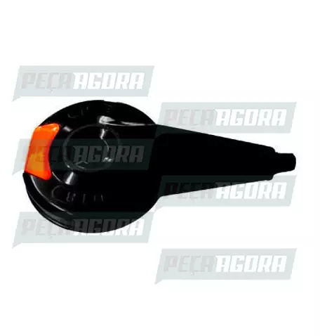 CALOTINHA PRETA PLASTICA LIGHT COM REFLETOR LARANJA RODOAR (425005)