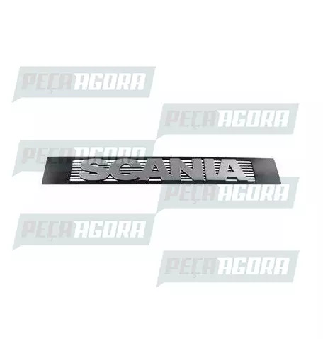 EMBLEMA PLASTICO FRONTAL''PARA SCANIA''112 LINHA R COMPLETO ACABAMENTO CROMADO (