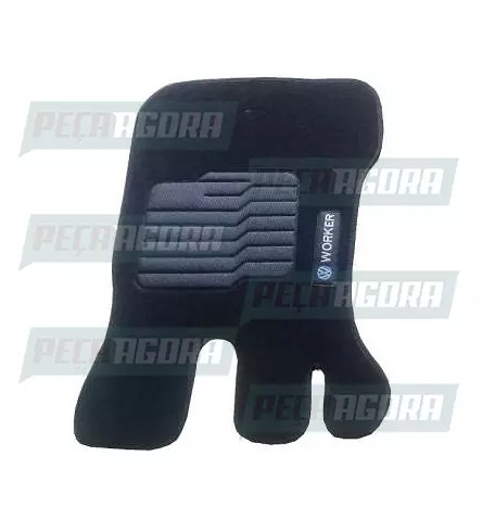 TAPETE CARPETE ORIGINAL MODELADO C/LOGO VW WORKER MOTORISTA PRETO PREMIUM (45941