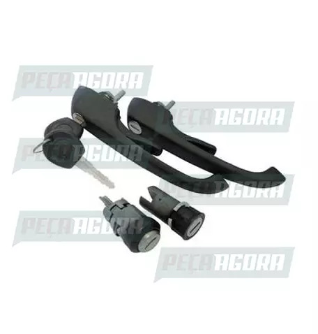 MACANETA EXTERNA VOLKSWAGEN CAMINHAO 00... COM CHAVE CILINDROS PRETO PAR - ORI (