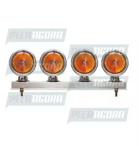 LANTERNA TRASEIRA 04 LENTES BOJUDA ALTA COM SUPORTE CROMADO - AM PRADOLUX PL0650