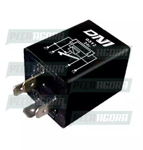 RELE PARADA SOLICITADA ONIBUS 4 TERMINAIS SEM SUPORTE 24V DNI 0312 (3645457105)