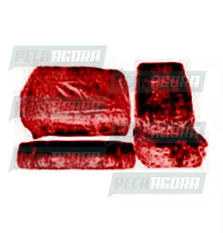 CAPA PELUCIA CHINIL BANCO S/LOGO FORD TRANSIT MOTORISTA/CARONA GAUCHA VERMELHA (