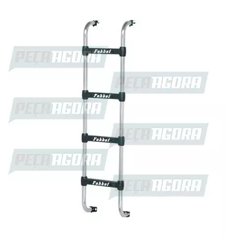 ESCADA TRASEIRA CROMADO PARA SCANIA P94/310/330/340 ...2012 1285MM 4 DEGRAUS FAB