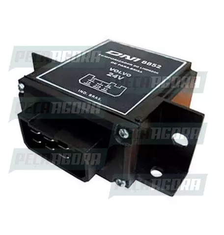RELE TEMPORIZADOR 6 TERMINAIS 24V LIMPADOR VOLVO N NL 89 A 2004 COM SUPORTE (812