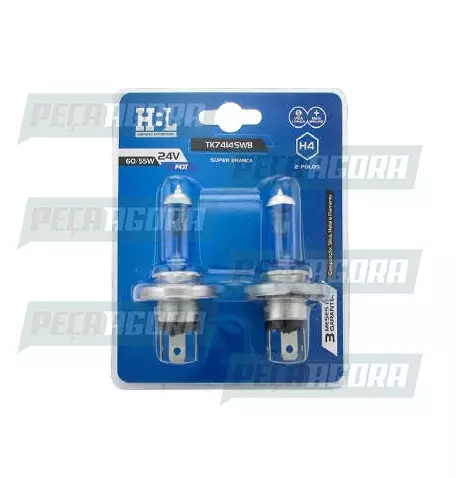 LAMPADA IMPORTADA H-4 24V 60/55W SUPER BRANCA (459708)