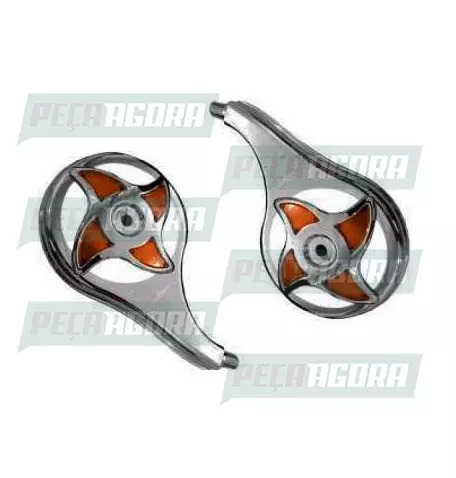 PAR CALOTINHA CROMADA PLASTICA ESTRELA LARANJA RODOAR (NF 1328)