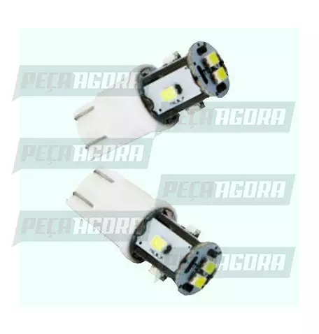 PAR LAMPADA IMPORTADA LED ESMAGADA 12V 06 LEDS TORRE T10 BRANCA ESMAGADA (453445
