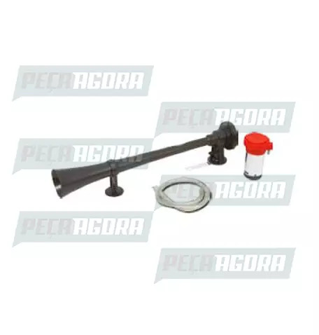 BUZINA A AR PLASTICA 01 CORNETA PRETA COM COMPRESSOR 12V ELETROPNEUMATICA (44344