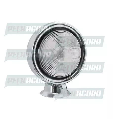 LANTERNA CROMADA BOJUDA LED 12V CRISTAL LENTE BAIXA (3 MARIAS/FOGUINHO/COQUINHO)