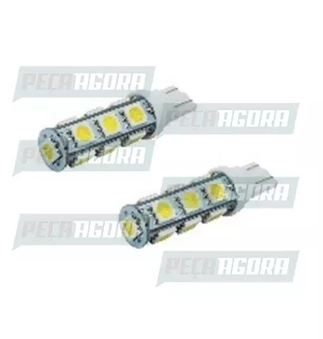 PAR LAMPADA IMPORTADA LED ESMAGADA 12V 13 LEDS TORRE T10 BRANCA 5050 (458437)