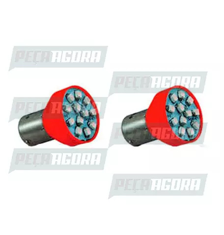 PAR LAMPADA IMPORTADA 1141 24V 12 LEDS VERMELHA (PAR) (449091)