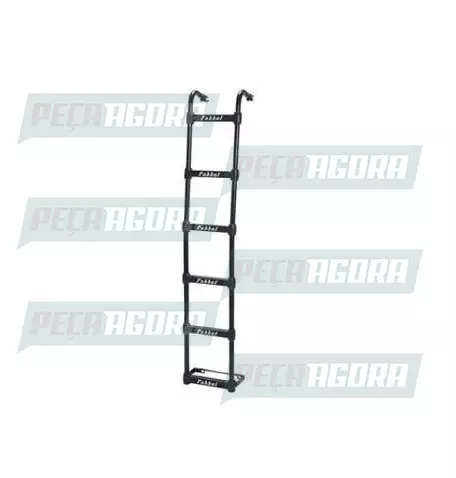 ESCADA TRASEIRA CROMADA PARA SCANIA R 2019 CABINE NORMAL LONGA 1824MM 6 DEGRAUS 