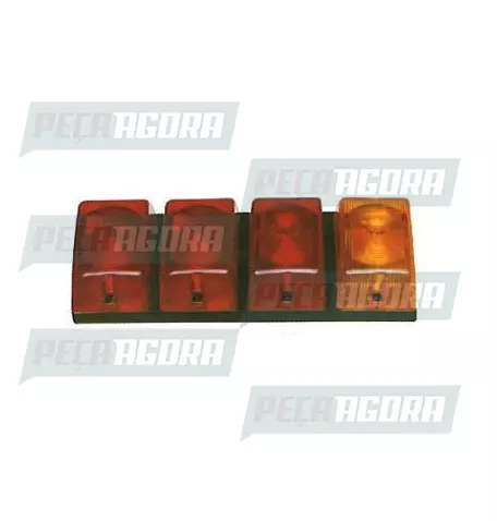 LANTERNA TRASEIRA 04 LENTES BAU GRANDE ARREDONDADA AM/VM PL0602 PRADOLUX (454859