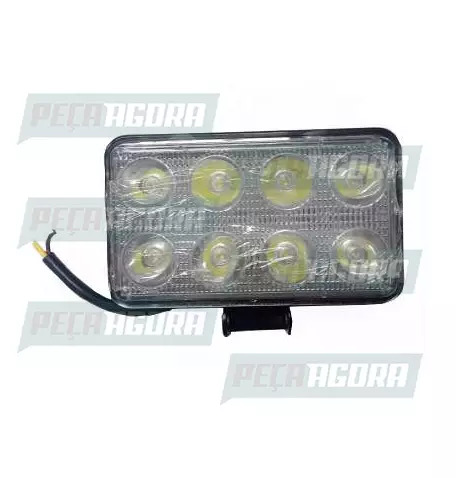 FAROL MILHA RETANGULAR 150X100X40 MM COM  8 LEDS 3 W TOP (454225)