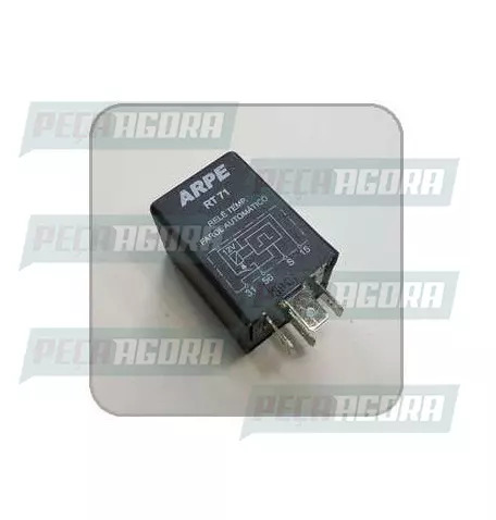 RELE FAROL ACENDIMENTO APOS PARTIDA UNIVERSAL 5 TERMINAIS  COM SUPORTE  12V ARPE