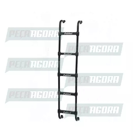 ESCADA TRASEIRA PRETA VOLVO FH 2015 CABINE BAIXA SEM FURAR CABINE 5 DEGRAUS FABB