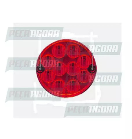 LANTERNA TRASEIRA UNIVERSAL LED 125 MM REDONDA POSICAO FREIO 12V VM BRASLUX (455