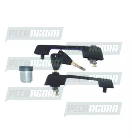 MACANETA EXTERNA MERCEDES BENZ 1114 PRETA JOGO COM CHAVE COM CILINDRO IGNICAO UN