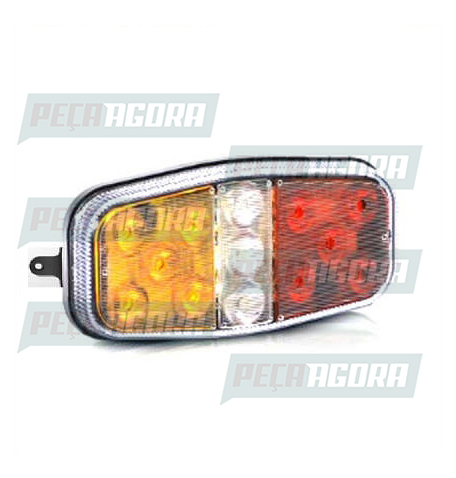 LANTERNA TRASEIRA CANOINHA TRICOLOR LED 12V -  FIXACAO FRONTAL FIO  2134 SINALSU