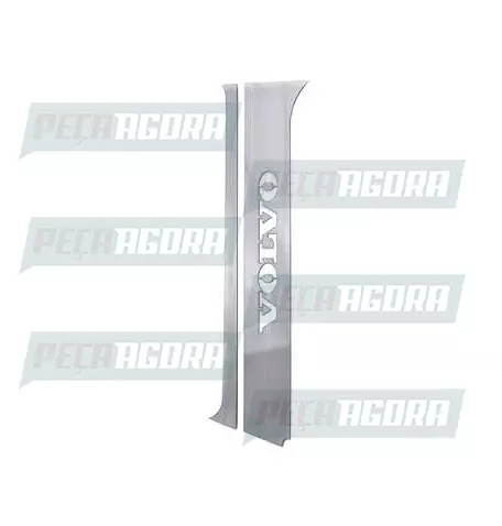 PAR ACABAMENTO COLUNA PORTA ESCOVADO INOX VOLVO FH 2015 AMIL (454623)