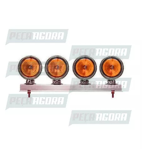 LANTERNA TRASEIRA 04 LENTES BOJUDA ALTA COM SUPORTE PLASTICO CROMADO - AM (45355