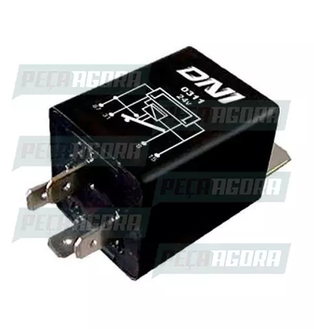 RELE PARADA SOLICITADA ONIBUS MERCEDES BENZ 4 TERMINAIS  COM SUPORTE  24V DNI 03