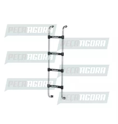 ESCADA TRASEIRA CROMADA DAF CF85 CURTA CABINE BAIXA 4 DEGRAUS SEM FURAR (455565)