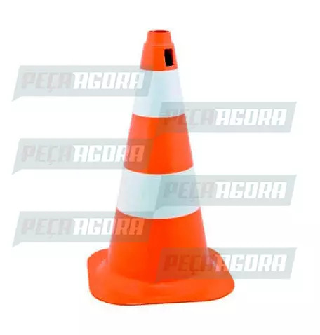 CONE SEGURANCA 50CM RIGIDO LARANJA/BRANCO (452606)
