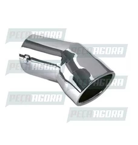 TUBO TERMINAL CURVO CROMADO 4,0'' 230MM OBLONGO (457718)
