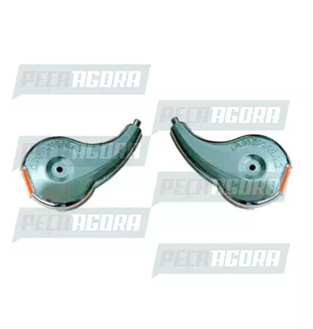 PAR CALOTINHA CROMADA PLASTICA OLHO GATO LARANJA CAPANEMA PAR RODOAR (448056)