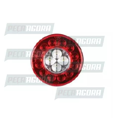 LANTERNA TRASEIRA LED FACCHINI 3 FUNCOES (POSICAO/FREIO/RE) BICOLOR 12V BRASLUX 