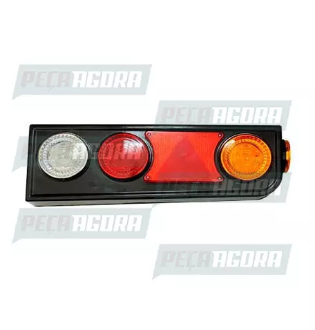 LANTERNA TRASEIRA CARRETA RANDON MODERNA LED 24V COM TRIANGULO SEM ABA ESQUERDO 