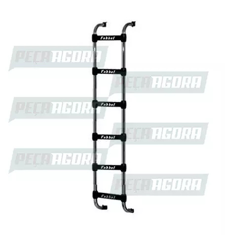 ESCADA TRASEIRA PRETA VOLVO FH 2015 GLOBETROTTER SEM FURAR CABINE 6 DEGRAUS FABB