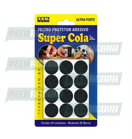 FELTRO REDONDO 20MM PRETO CARTELA COM 24 UN TEKBOND (449460)