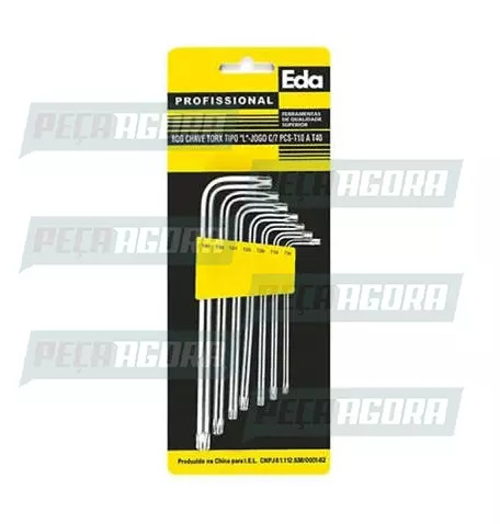 CHAVE TORX JOGO 07 PECAS TIPO L (T10/T40) (446543)