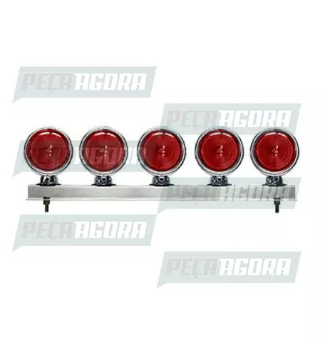 LANTERNA TRASEIRA 05 LENTES BOJUDA BAIXA COM SUPORTE CROMADO - VM PRADOLUX PL065